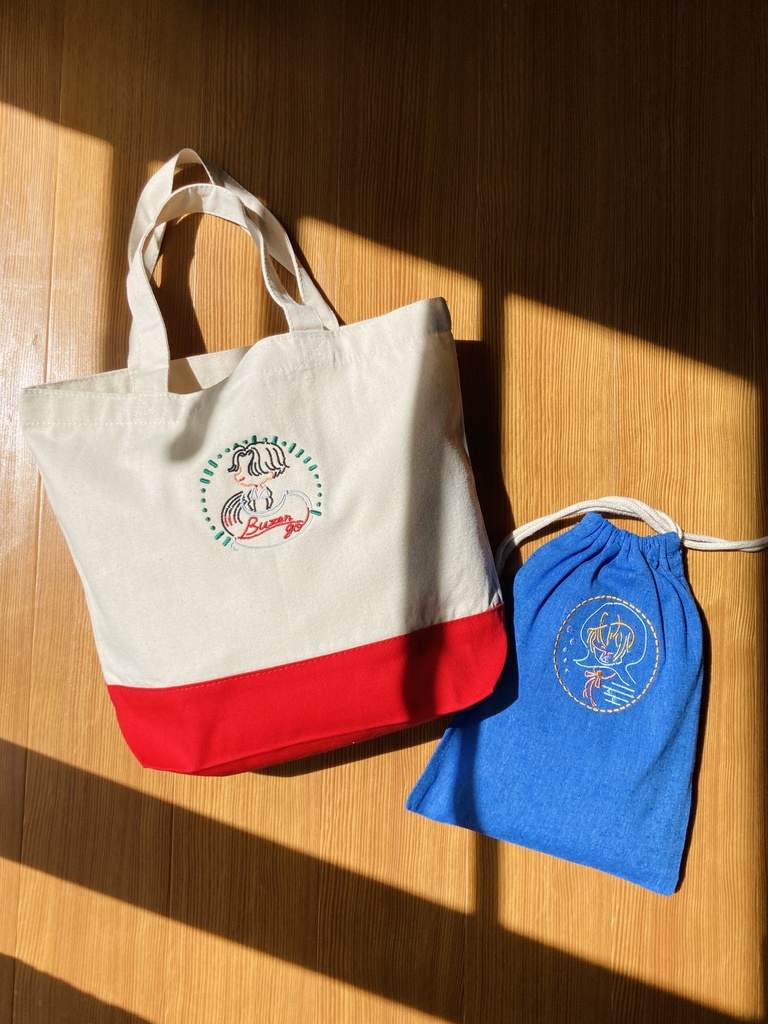 【とうらぶ】刺繍巾着・山姥切国広 刺繍トート・豊前江