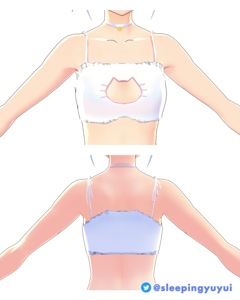 【VROID用】 ねこランジェリー Cat Lingerie 2種 白と黒