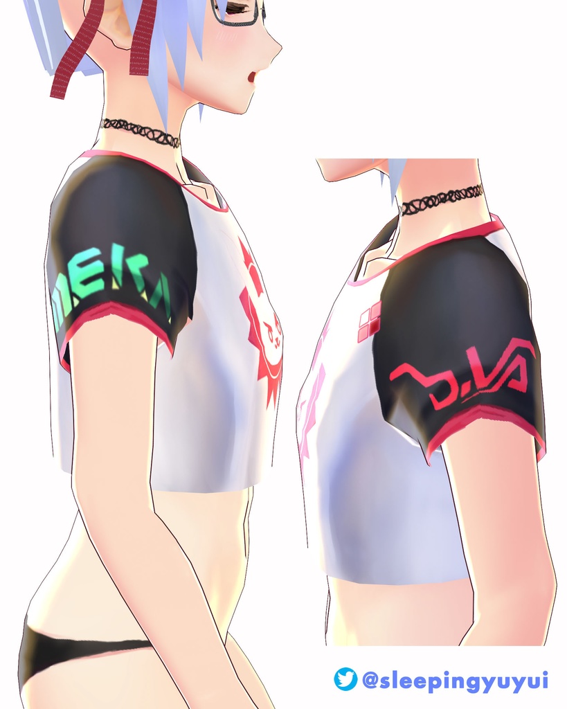 【VROID用】オーバーウォッチ D.VA ミニTシャツ Overwatch D.VA Mini T-Shirt