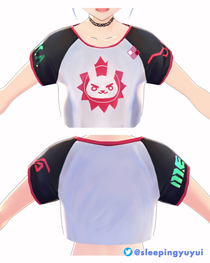 【VROID用】オーバーウォッチ D.VA ミニTシャツ Overwatch D.VA Mini T-Shirt