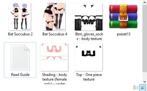 【VROID用】 サキュバスランジェリー Black PVC Bat Succubus Lingerie set