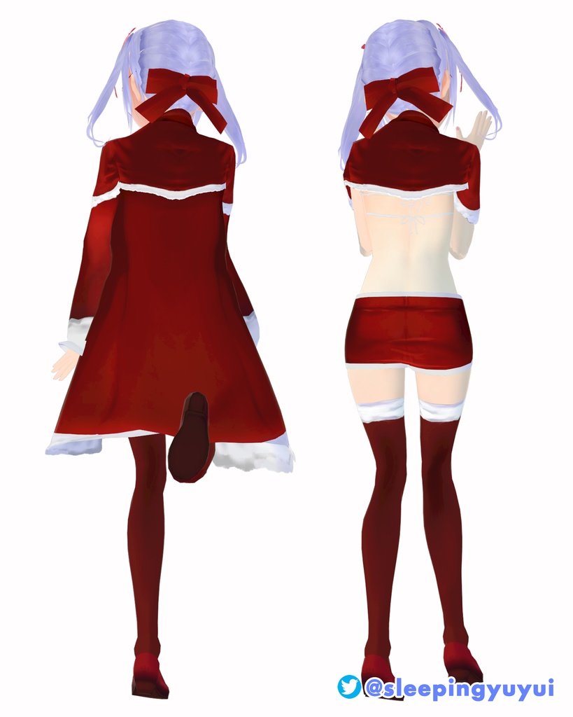 【VROID用】クリスマスサンタドレスとスカート Christmas santa dress with skirt
