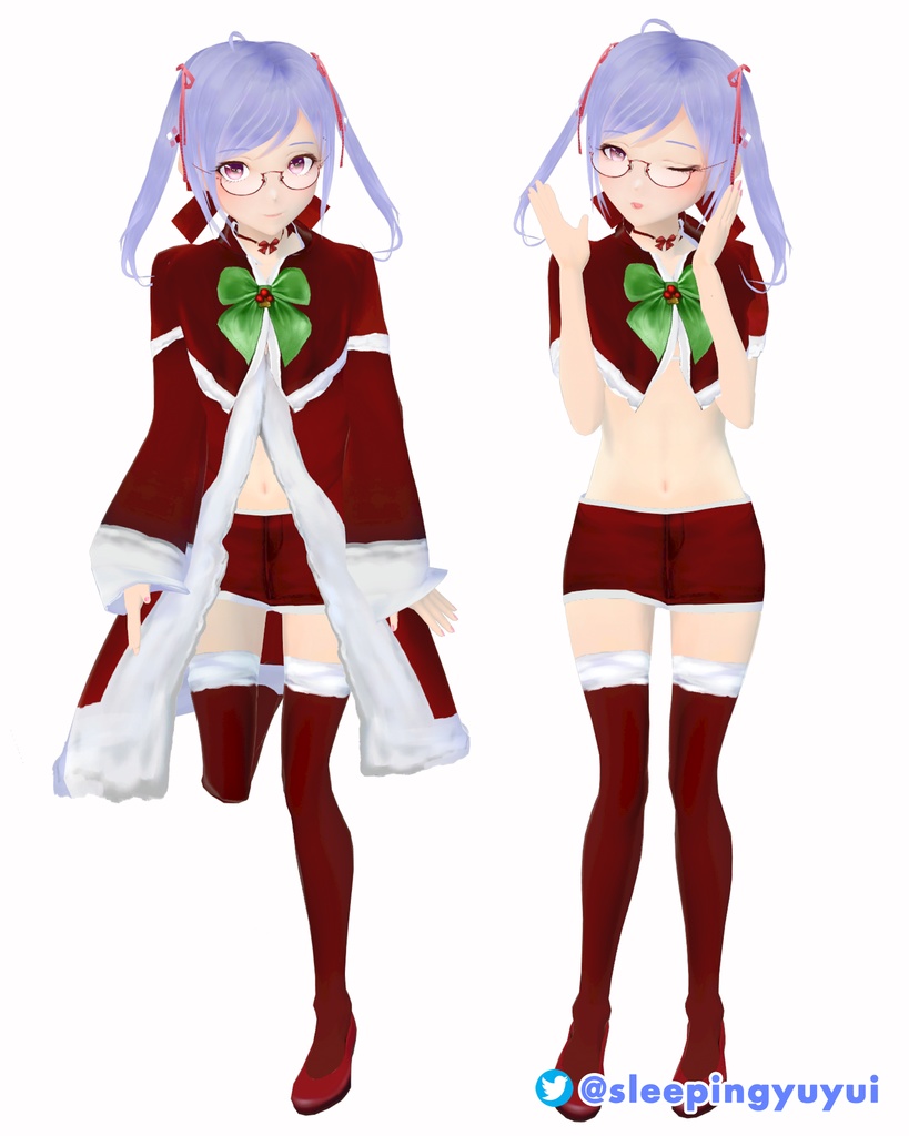 【VROID用】クリスマスサンタドレスとスカート Christmas santa dress with skirt