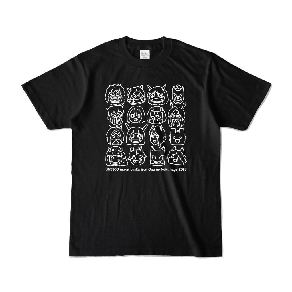 なまはげいっぱいTシャツ黒