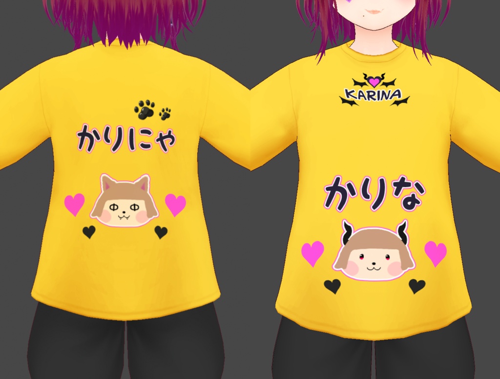 かりにゃん・ゆるTシャツ
