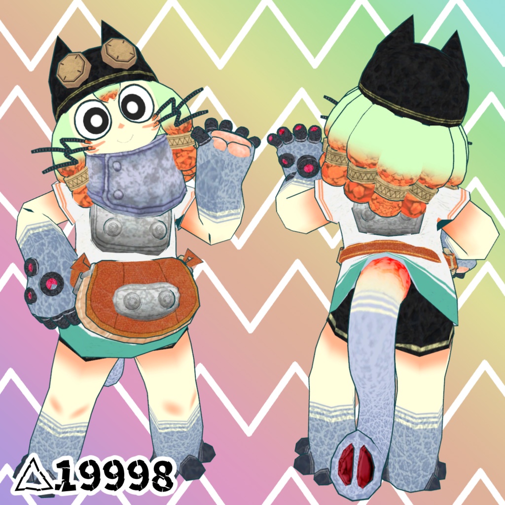 キメラねこ (VRC想定3Dモデル)