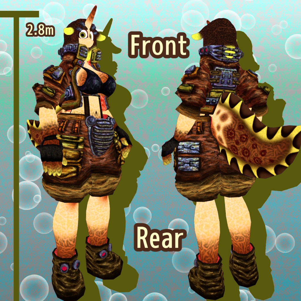 VRChat使用想定3Dモデル ウツボの「モーレィ」Moray