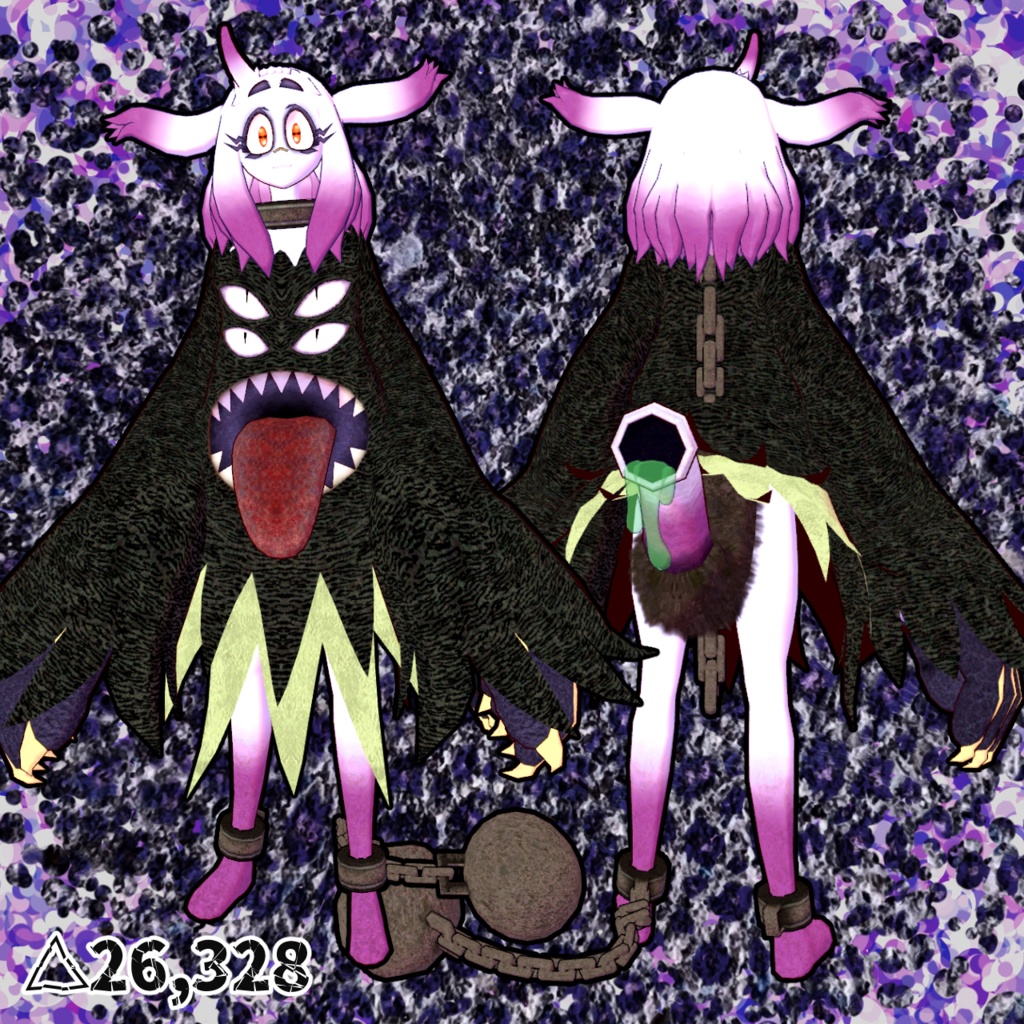 VRC想定3Dモデル 暴食姫グラとニー