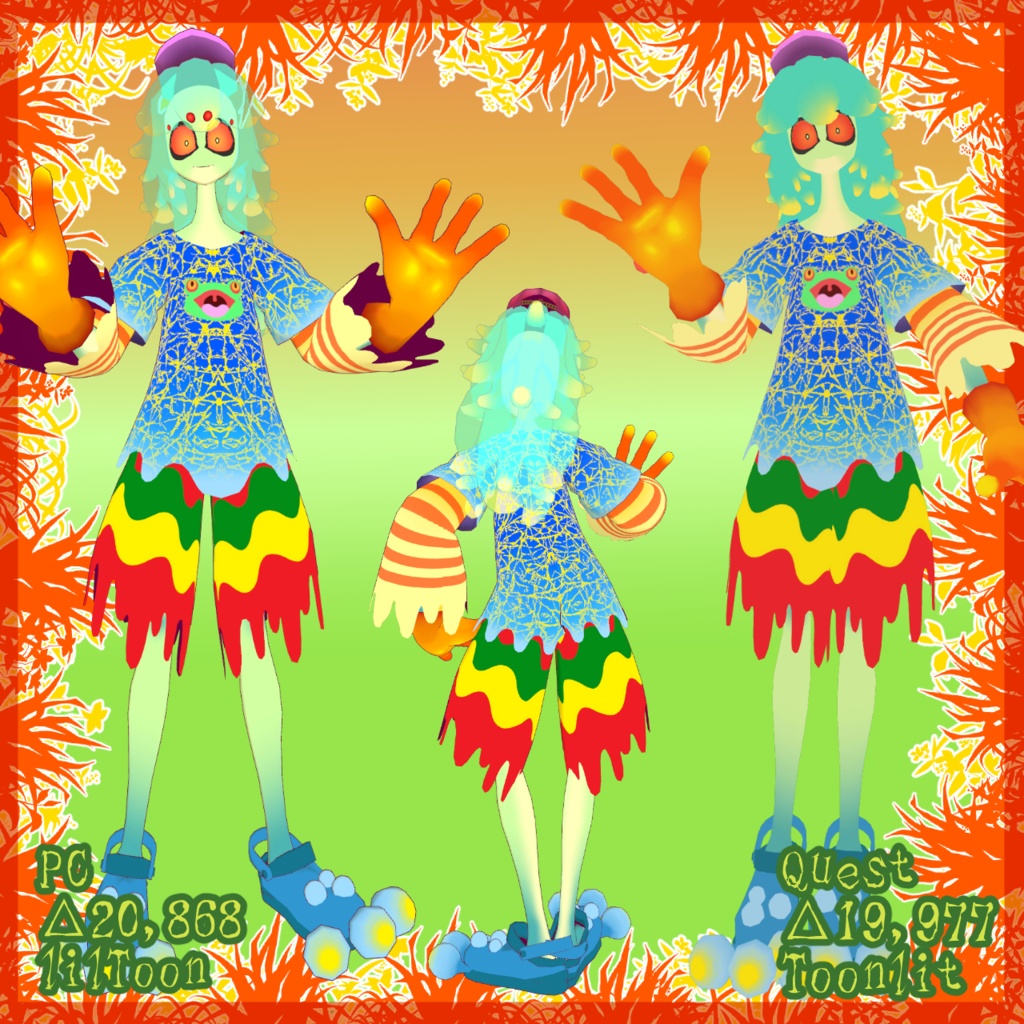 VRChat想定3Dアバター 「トード―」