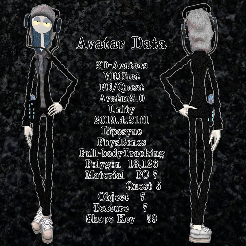 VRChat使用想定3Dモデル Agent JJ