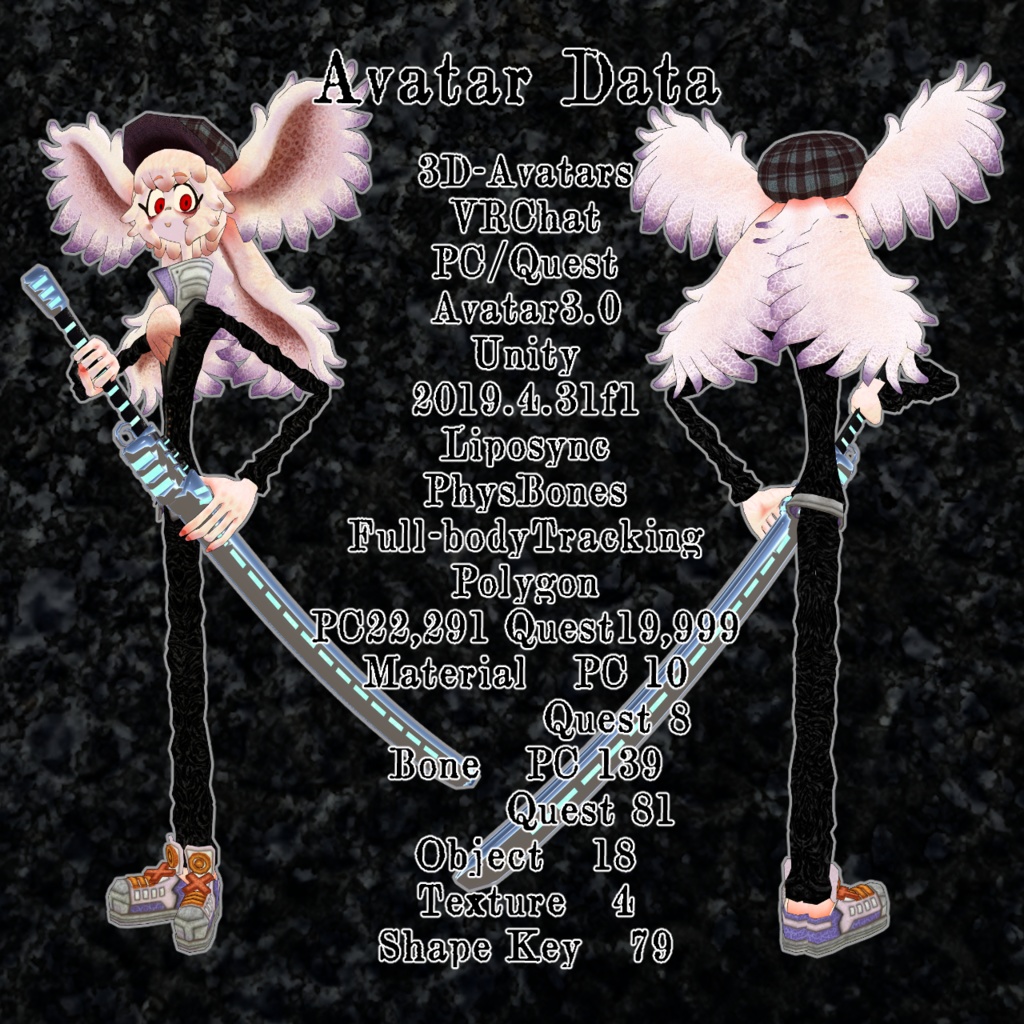 VRC想定3Dアバター Agent 「K-eI(ケイ)」