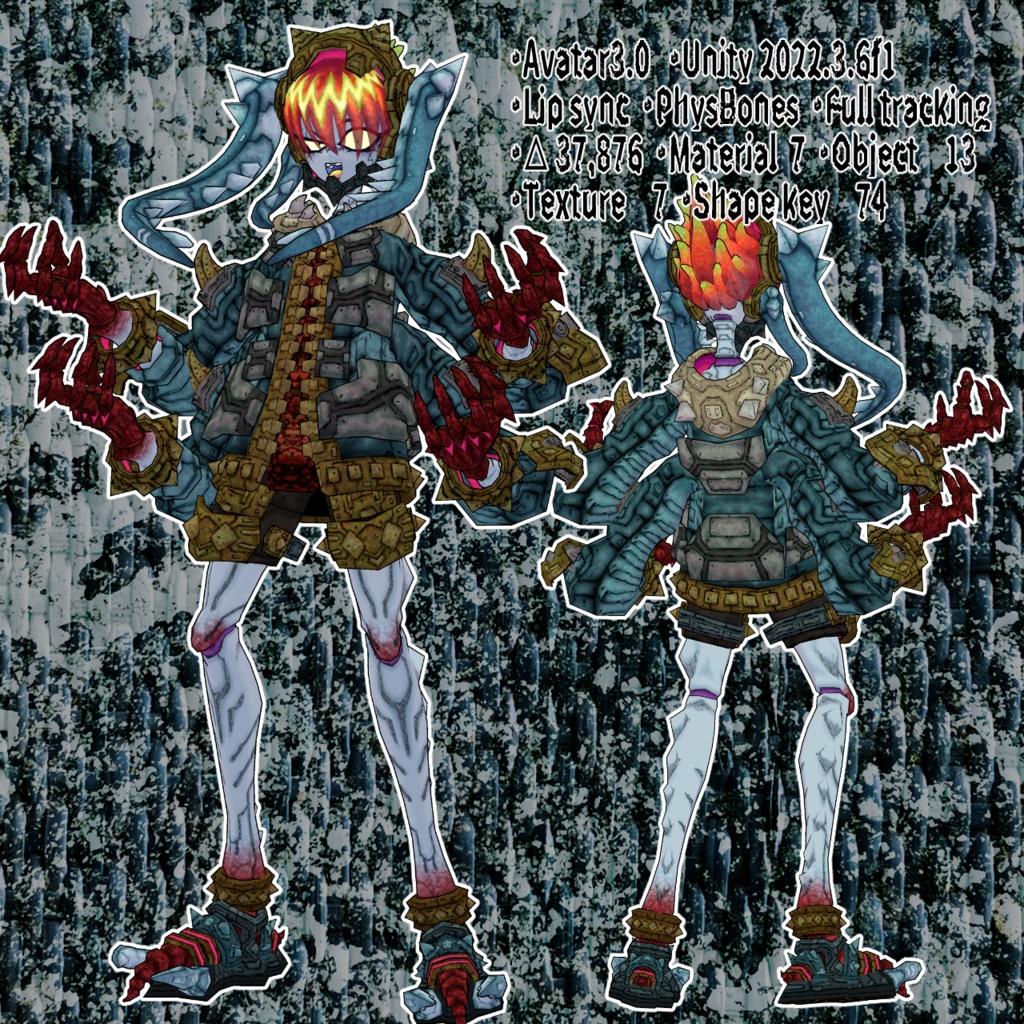 VRChat使用想定3Dモデル 甲殻蟲人Gila Kanafis ギラ・カナフィス