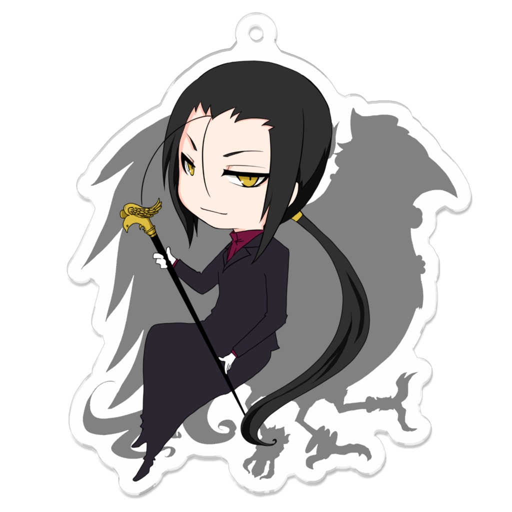 黒紫カラス アクキー
