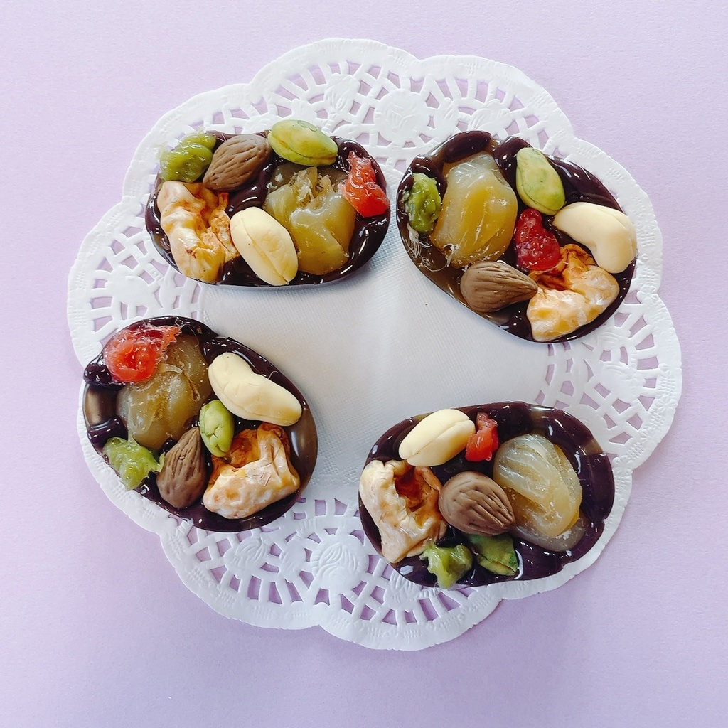 とろけるスイーツアクセサリー(ナッツとドライフルーツたっぷりマンディアンチョコレート)ヘアゴム茶