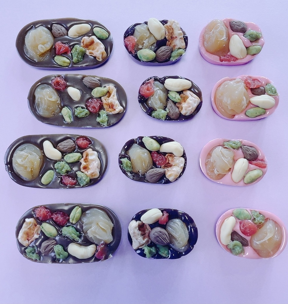 とろけるスイーツアクセサリー(ナッツとドライフルーツたっぷりマンディアンチョコレート)ヘアゴム茶