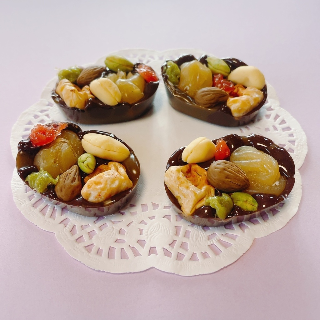 とろけるスイーツアクセサリー(ナッツとドライフルーツたっぷりマンディアンチョコレート)ヘアゴム茶