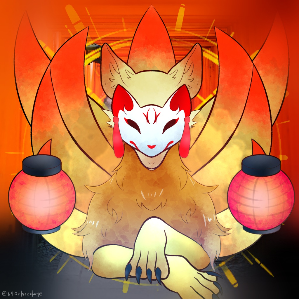 【オリジナル】妖狐様 アクリルキーホルダー