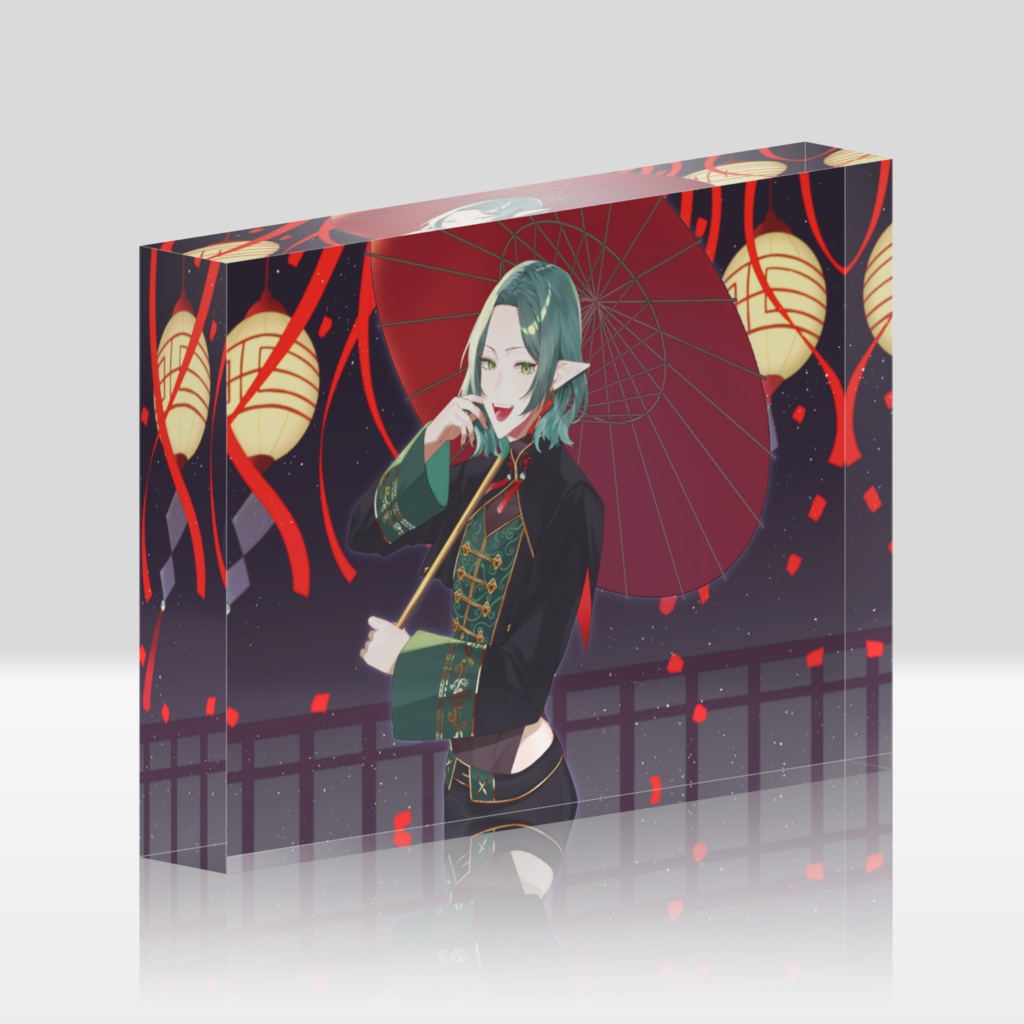 深街ミドリ 1周年記念イラスト アクリルブロック