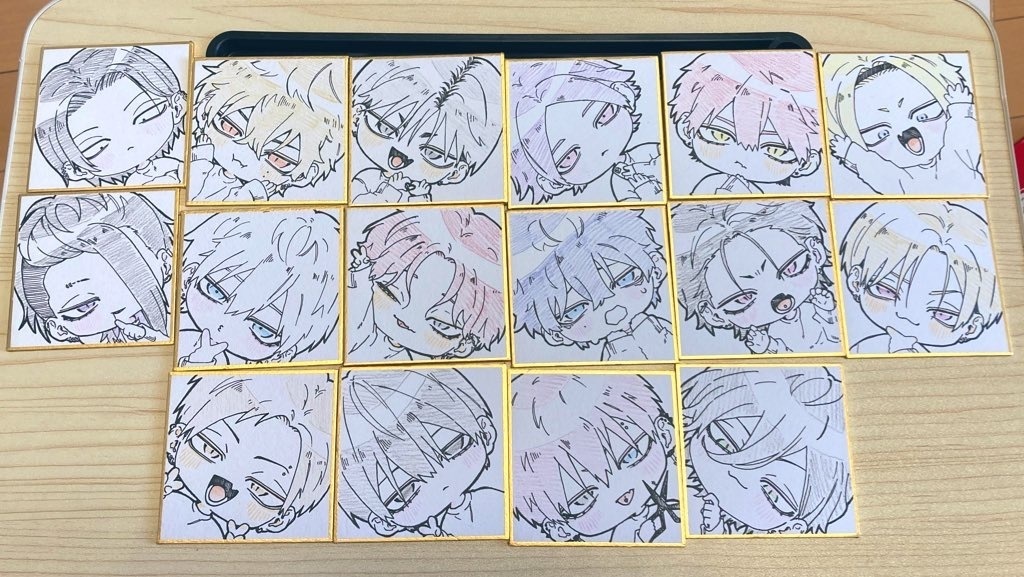 ちびキャラ豆色紙