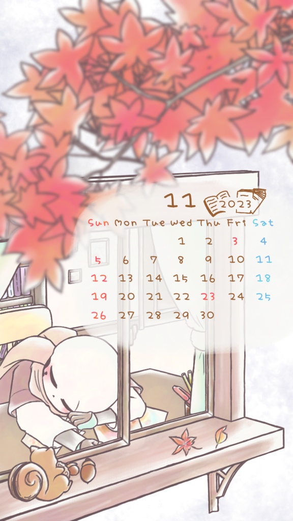 11月のカレンダー🍂🍁🖌🐿 - fleur9002 - BOOTH