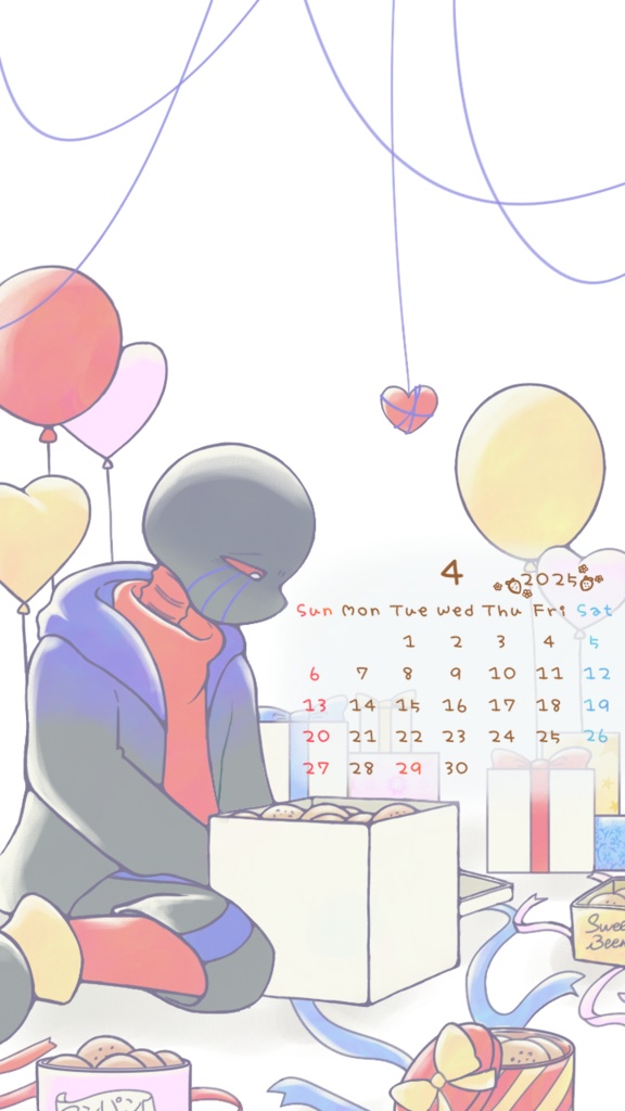 4月のカレンダー🎁💙🍞