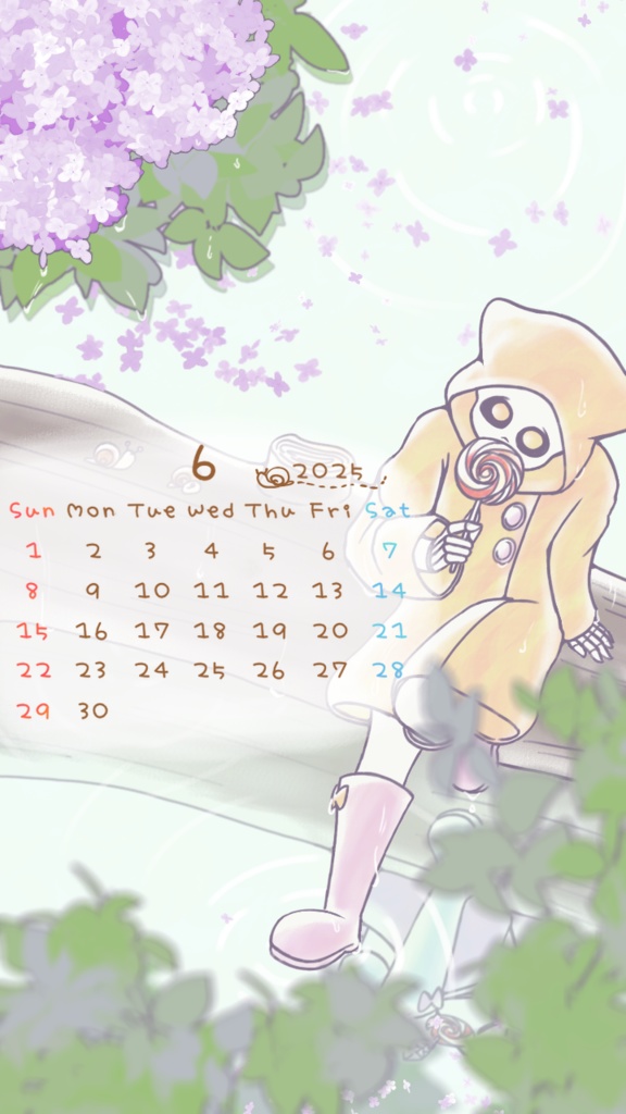 6月のカレンダー☀️🐌🍭