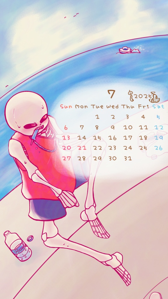 7月のカレンダー🌊❤️🍨