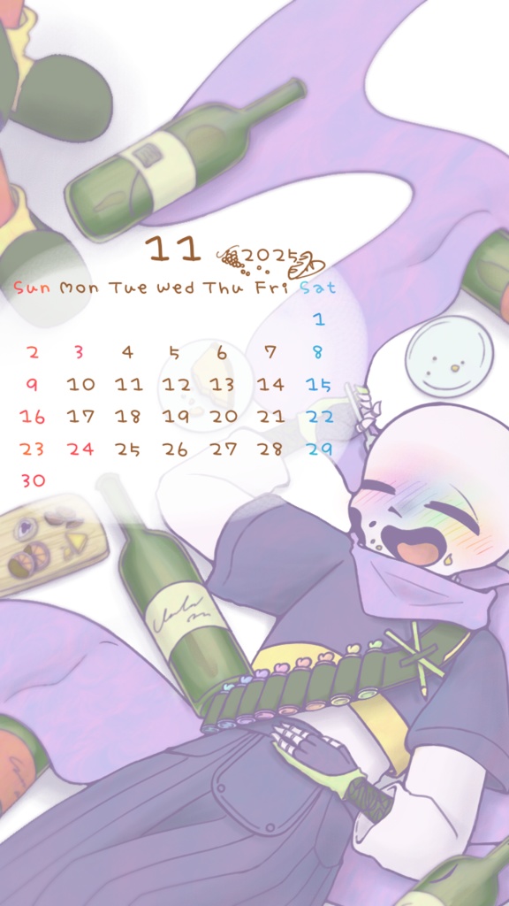 11月のカレンダー🍷🖌🧀