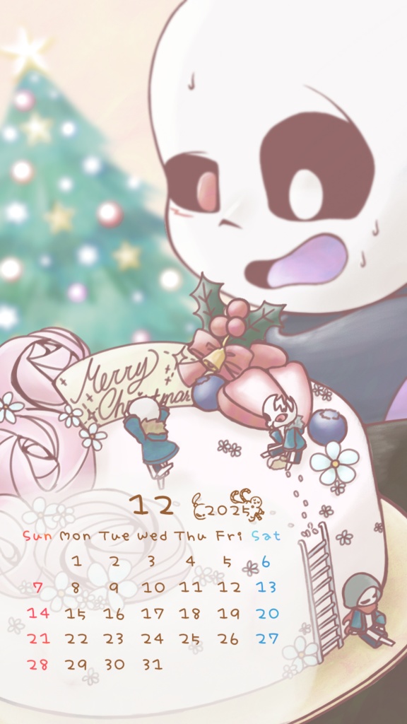 12月のカレンダー🎂🔪🪓🧣🎄