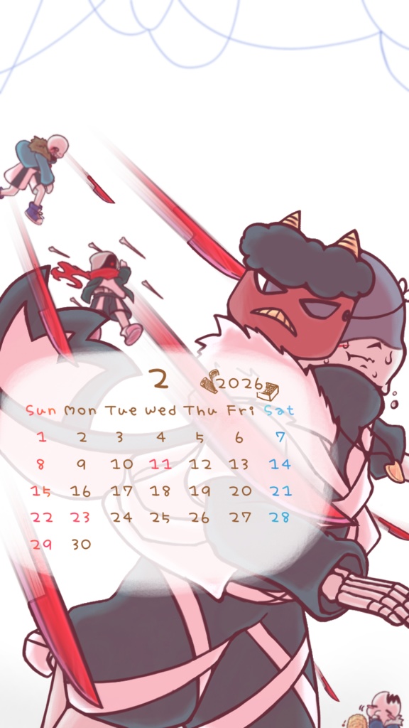 2月のカレンダー👹✖️🫘