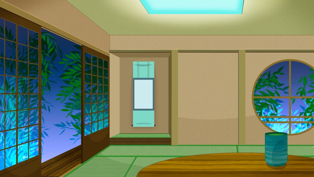 夜のモダン和室