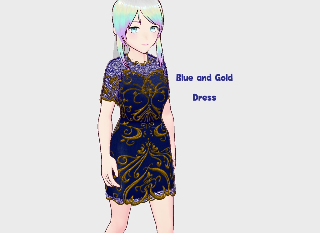 Blue and Gold Dress