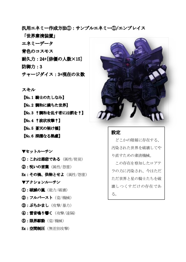 銀剣のステラナイツ非公式セッティング『後の祭りのラミフィケーション』有償版