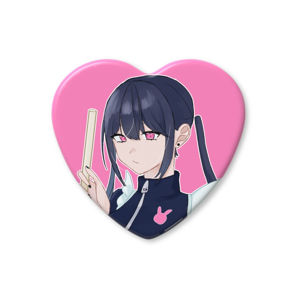 ジャージメイドちゃんハート缶バッジ
