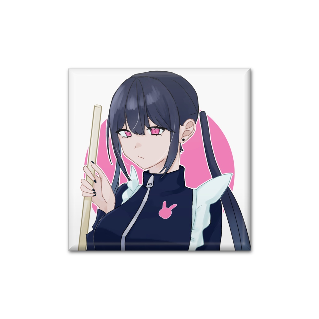 ジャージメイドちゃん缶バッジ‐四角形