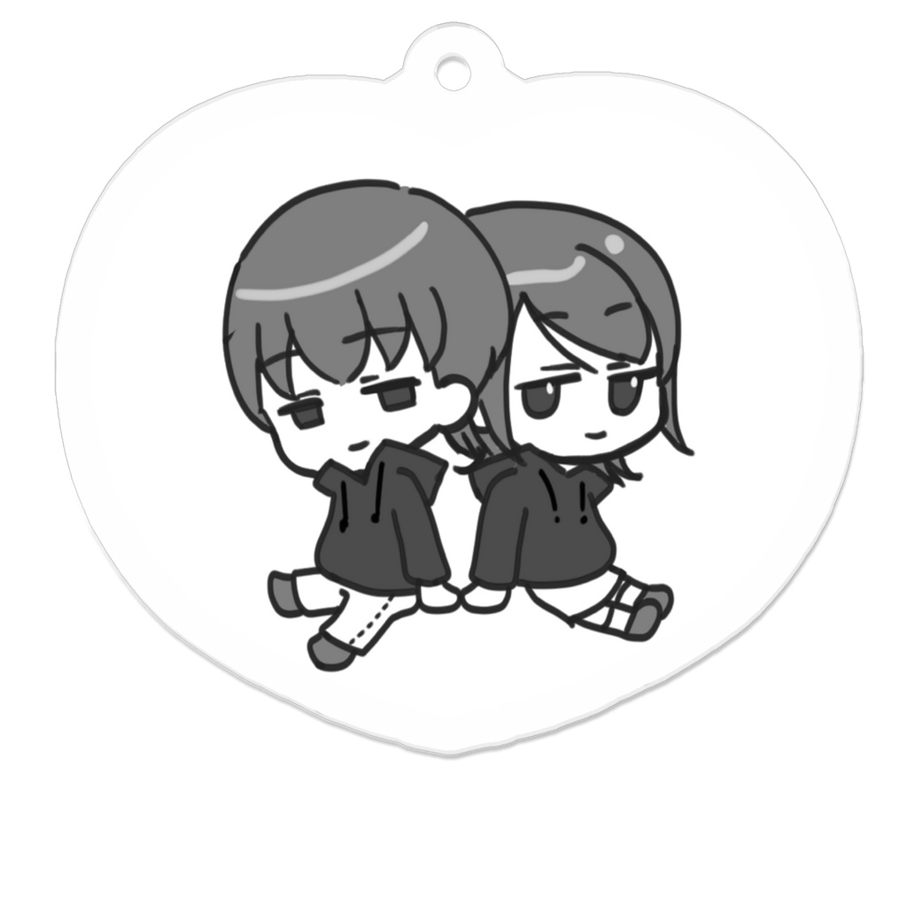 無気力カップル「ぴっとりくっつく」－アクリルキーホルダー－