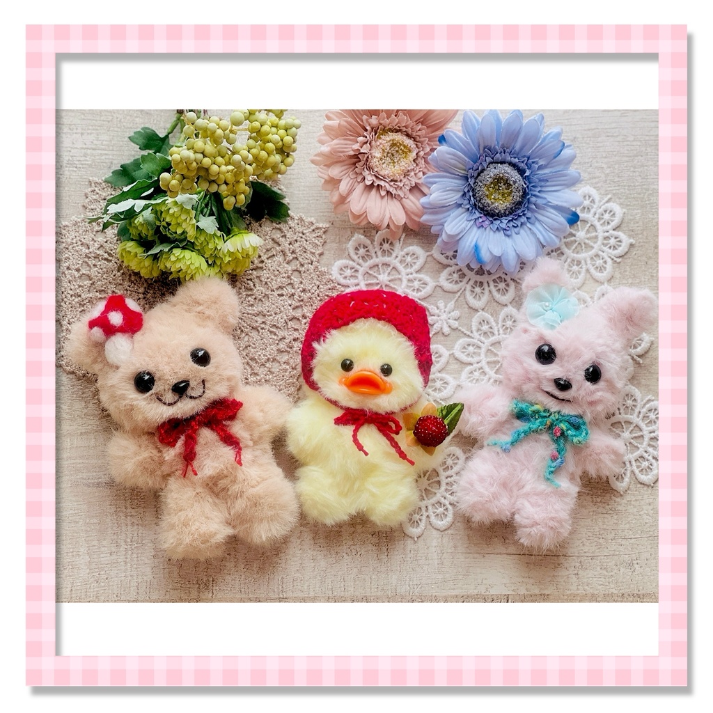 ふわふわモールドール(くま、あひる、うさぎ)