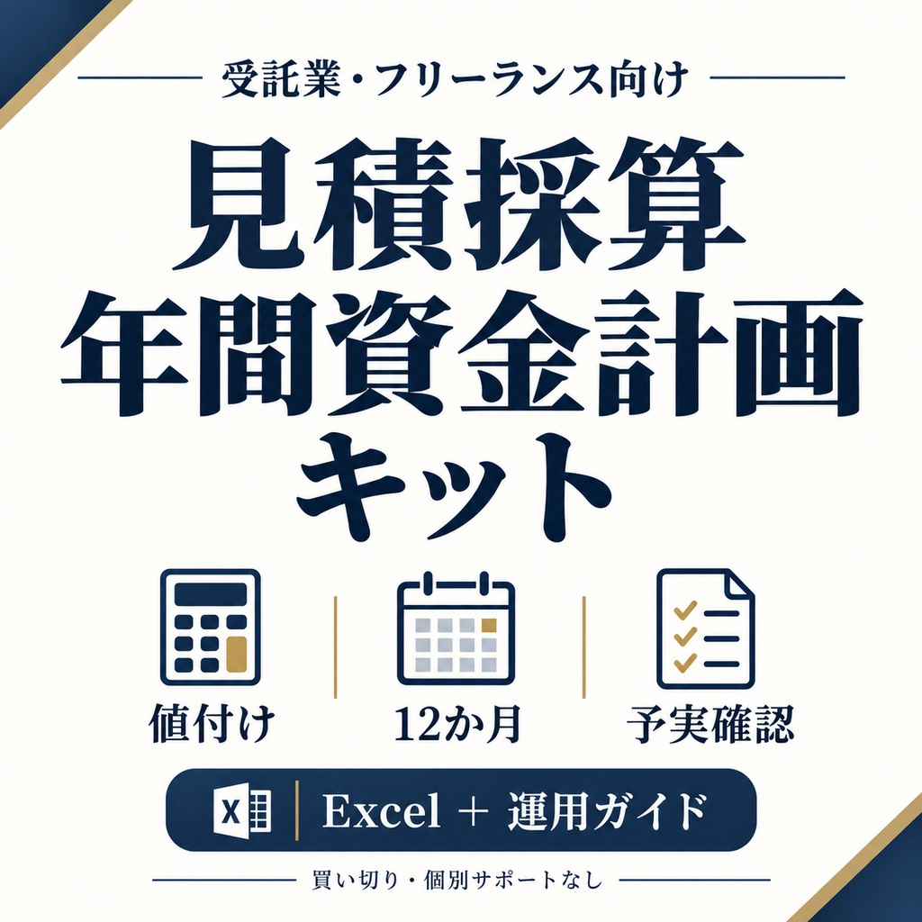 見積採算・年間資金計画キット｜受託業向け【Excel＋自動保存ブラウザー版】