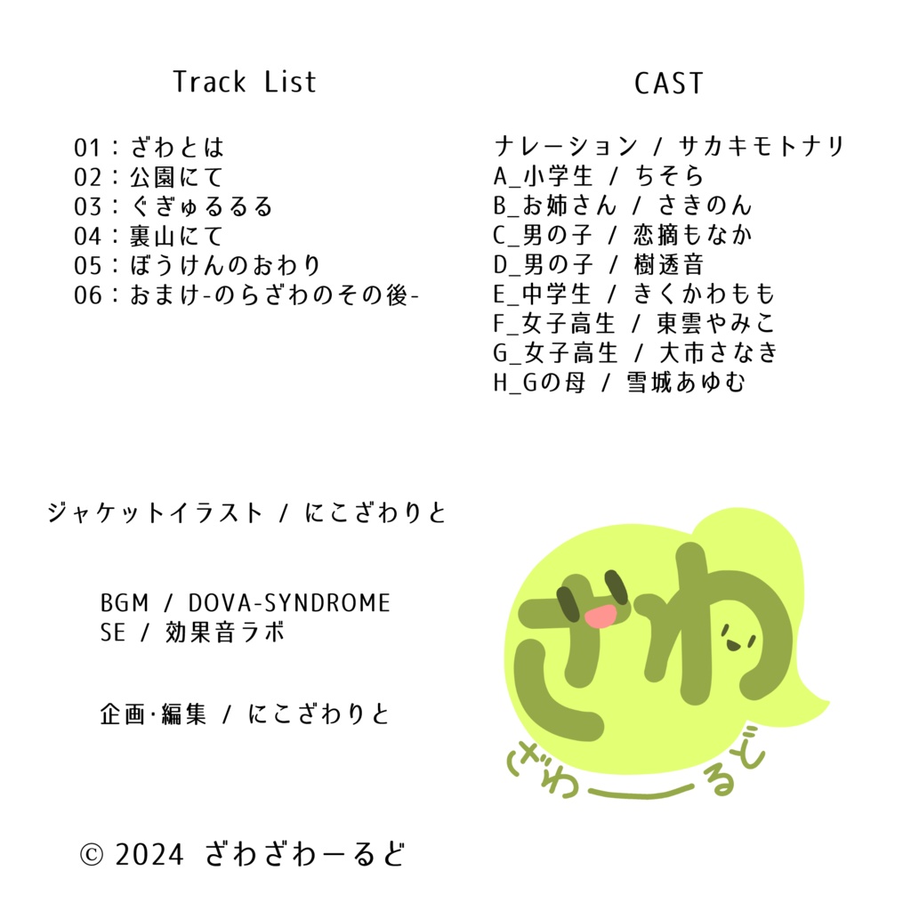 【ボイスドラマ】ざわの大冒険Vol.2-とあるのらざわのいちにち-