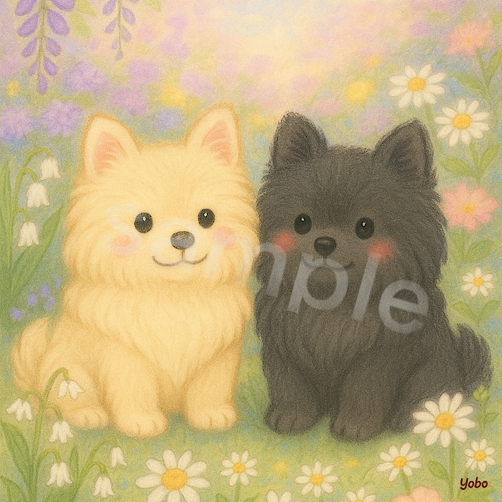 【2025年6月まで限定販売】ポメラニアン2025年6月スマホ待ち受けカレンダー(2種セット)