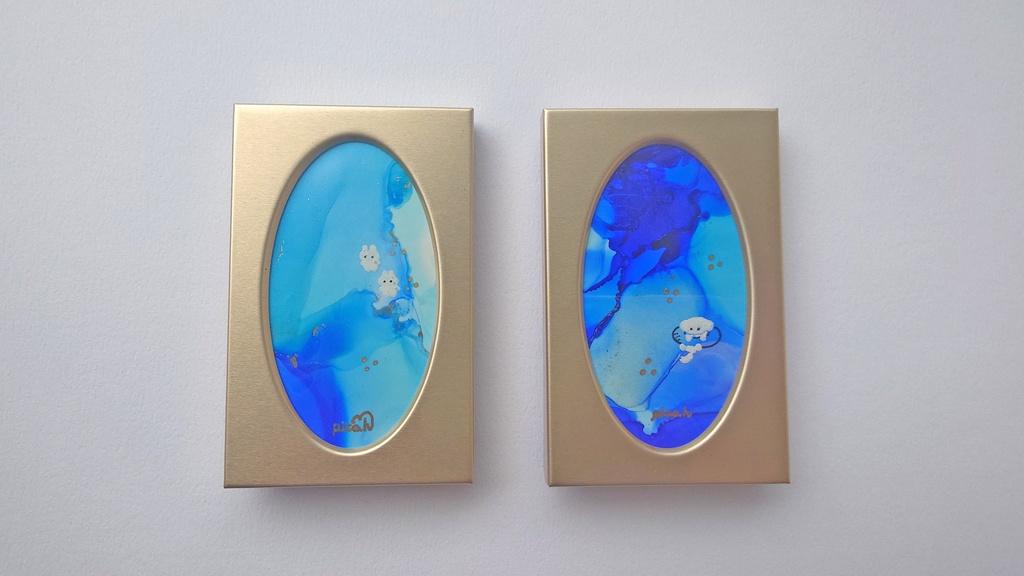 原画┆アルコールインクアート「海」