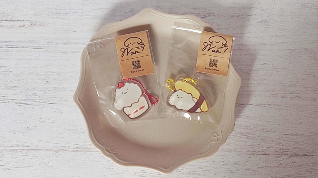 ポメラニアン × food キーホルダー