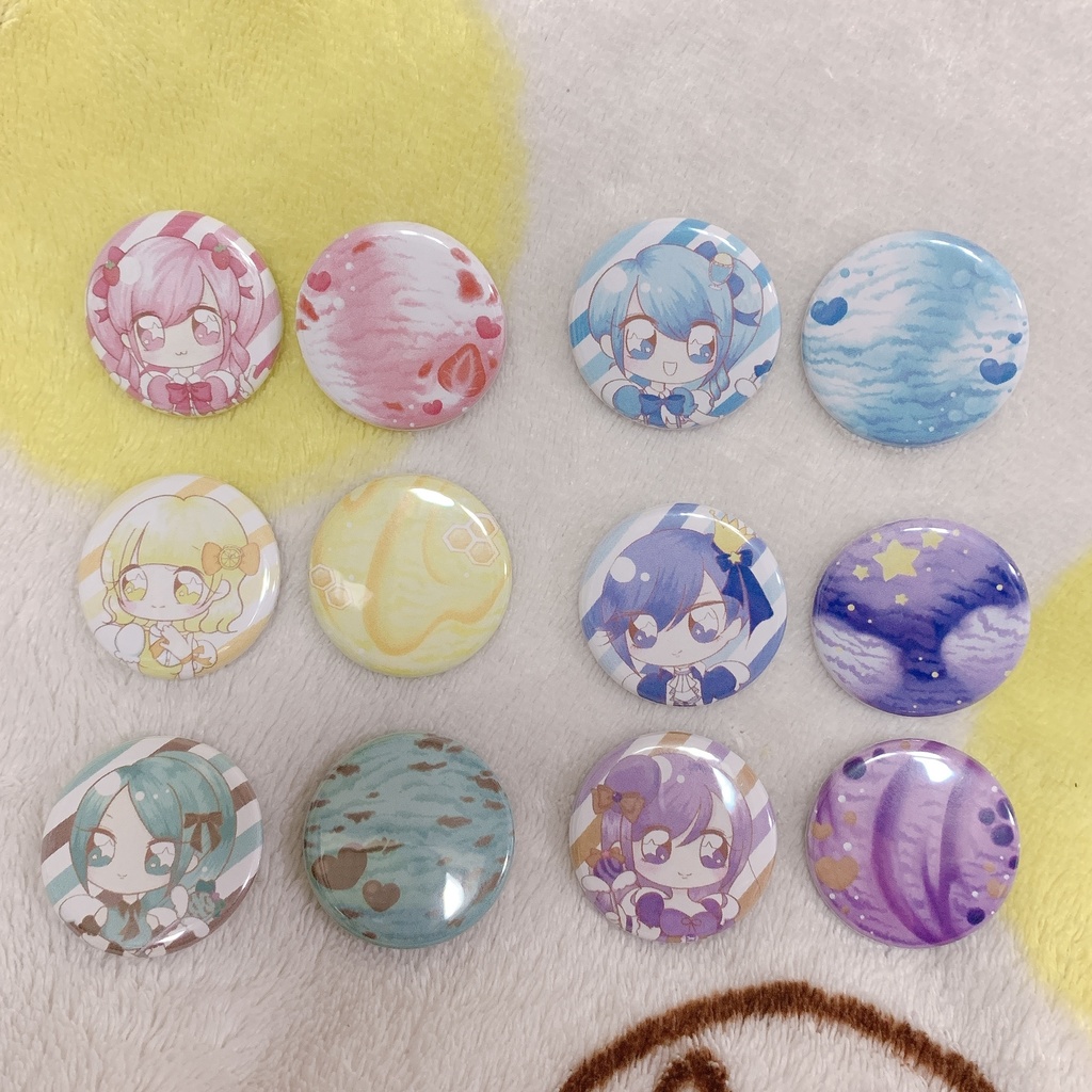 【卒制】創作缶バッジ Dreamy IceCream