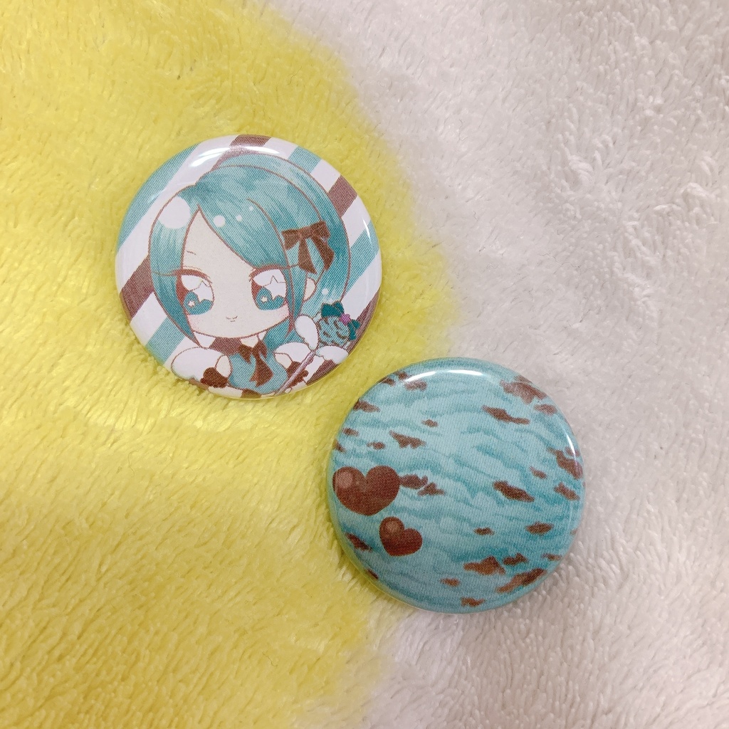 【卒制】創作缶バッジ Dreamy IceCream
