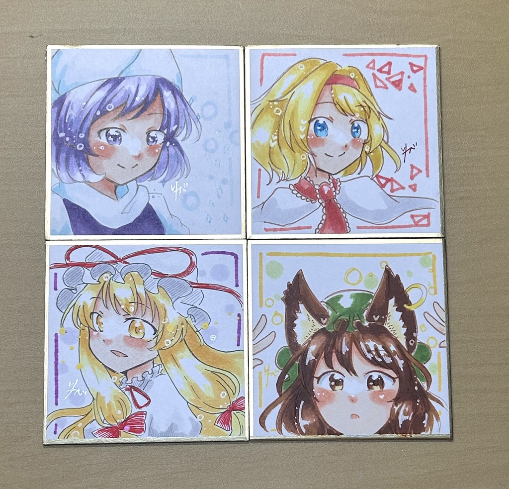 色紙原画 豆 東方project