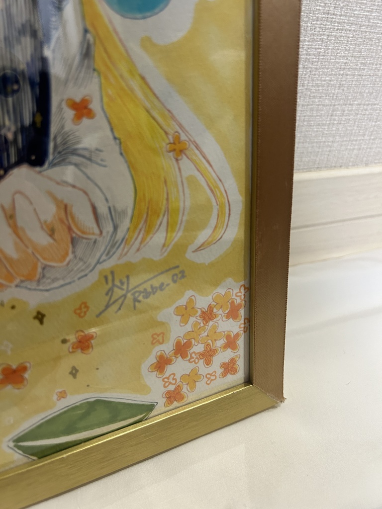 A4アナログ原画 「秋の香り」【額あり】