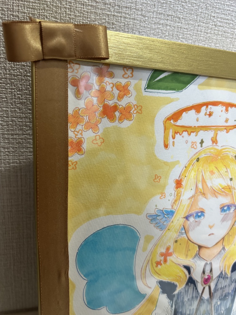 A4アナログ原画 「秋の香り」【額あり】