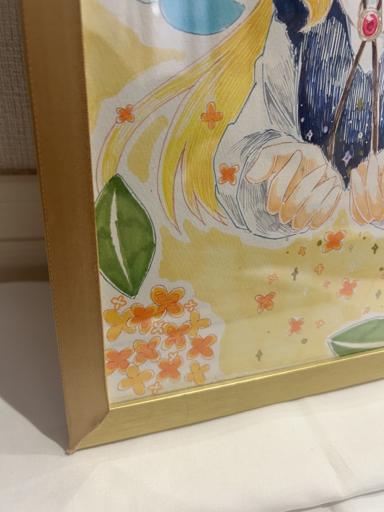 A4アナログ原画 「秋の香り」【額あり】