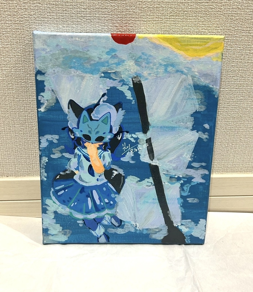 【一次創作】キャンバス原画　💙🏖クリームソーダ