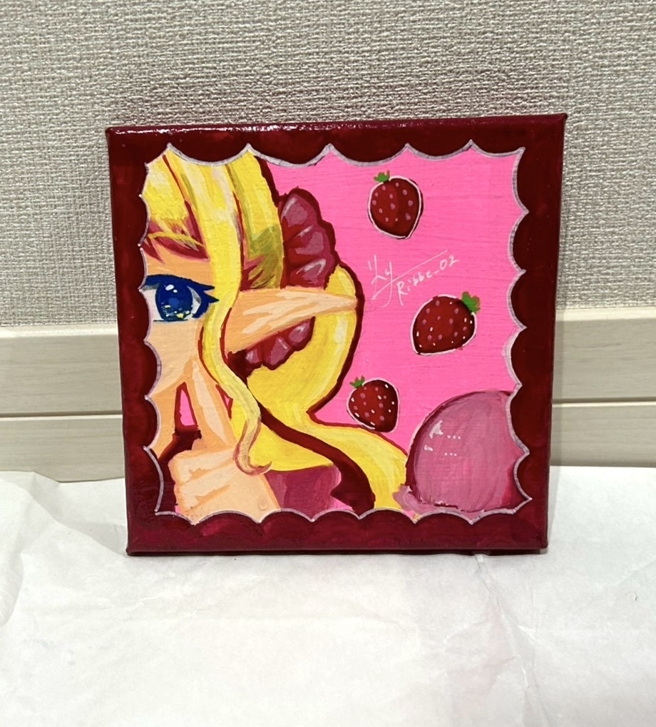 【一次創作】キャンバス原画　ストロベリー🍓アイス